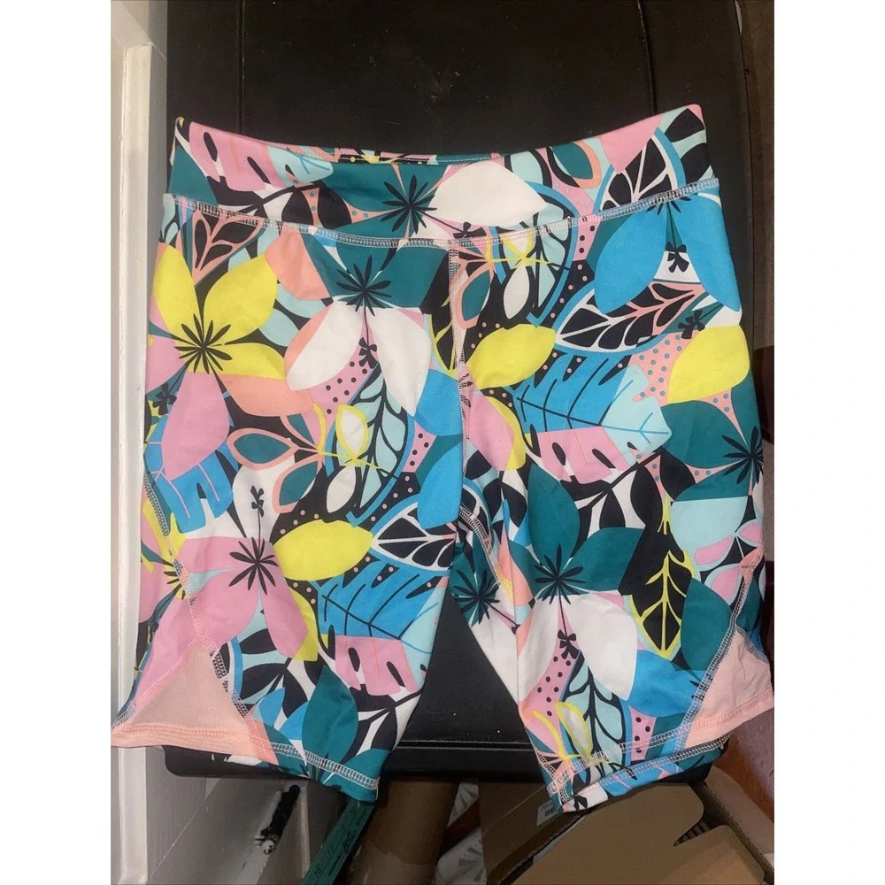 Two Piece Matching Athletic Wear‎ Tropical Flower Size 14/16 Girls